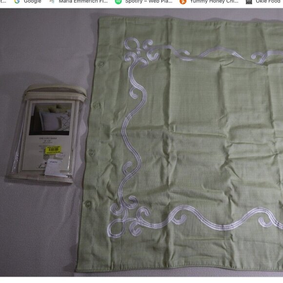NWT NEW ROSE TREE EURO Sham Wexford Cotton Green MSRP: $79 - Picture 6 of 9